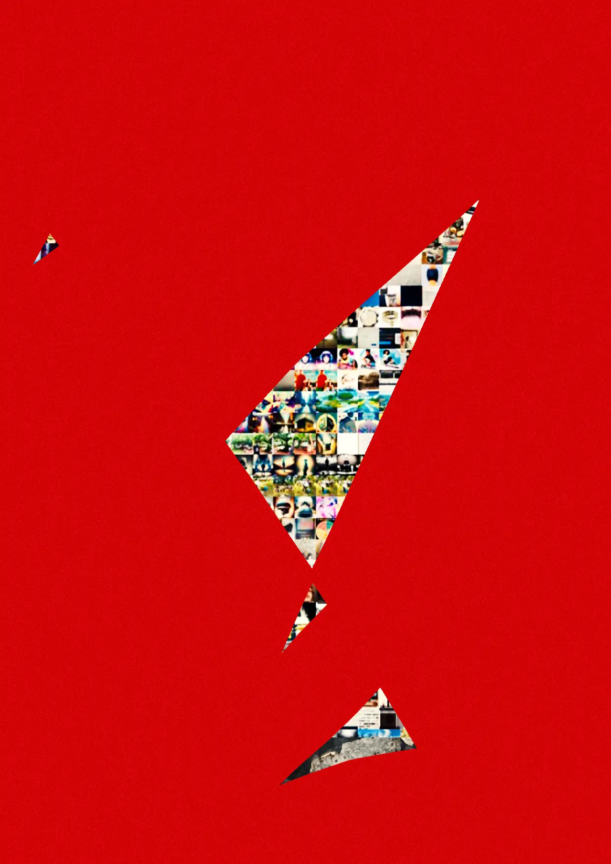 A red field with a black triangular cut-out.
